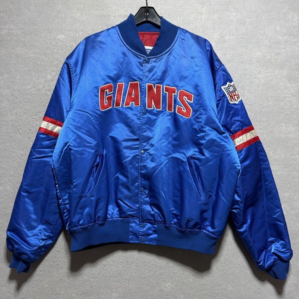 Vintage New York Giants Starter Jacket Satin Men’s XXL NFL 80s Blue 2XL USA Made